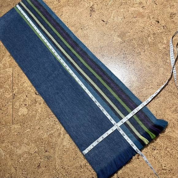 Shupaca Blue Bird Alpaca Blend Striped Fringed Scarf NWOT - Picture 13 of 15